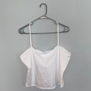 White Cropped Jersey Camisole